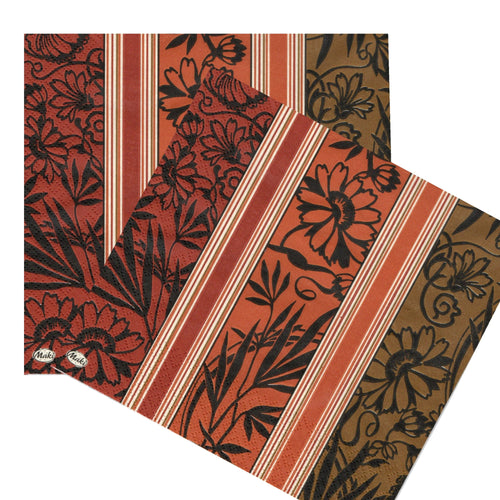 Servetele Decorative de Masa din Hartie Imprima Linii de Flori Filigran Set Pachet 20 buc 33x33 cm