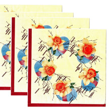 Încărcați imaginea în Galerie, Servetele Decorative de Masa cu Paste Pachet 10 Buc Narcise si Oua 33x33 cm