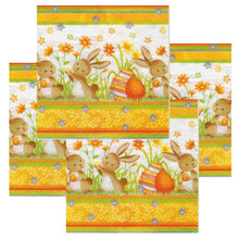 Încărcați imaginea în Galerie, Servetele Decorative de Masa din Hartie Model cu Paste Pachet 10 Buc Mici Iepurasi Aurii 33x33 cm Celuloza
