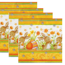Încărcați imaginea în Galerie, Servetele Decorative de Masa cu Paste Pachet 10 Buc Mici Iepurasi Aurii 33x33 cm