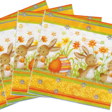 Încărcați imaginea în Galerie, Servetele Decorative de Masa cu Paste Pachet 10 Buc Mici Iepurasi Aurii 33x33 cm