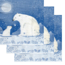 Încărcați imaginea în Galerie, Servetele de Masa cu Animalute de Craciun Ursuleti Albi Pachet 20 Buc 33x33 cm