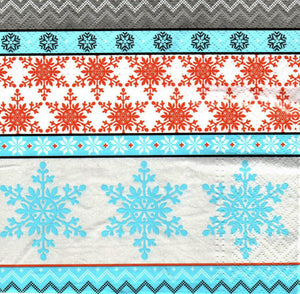 Servetele de Masa Motive Traditionale Broderie Nordic Craciun Pachet 10 Buc Stelute Albastre 33x33 cm