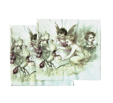 Încărcați imaginea în Galerie, Servetele de Masa Alb-Negru Vintage Pachet 10 Buc Ingeri ce Aduc Scrisori 33x33 cm