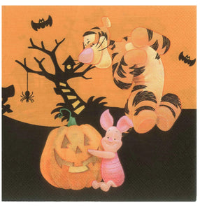 Servetele Decorative de Masa cu Halloween Pachet 10 Buc Winnie the Pooh Ursuletul de Plus si Prietenii 33x33 cm Tigger si Pigglet Purcelus