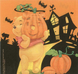 Servetele Decorative de Masa cu Halloween Pachet 10 Buc Winnie the Pooh Ursuletul de Plus si Prietenii 33x33 cm Scary