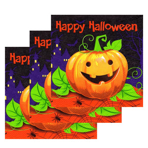 Servetele de Masa cu Halloween Pachet 8 Buc Dovlecel si Little Sider 33x33 cm