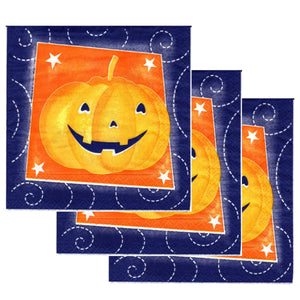 Servetele de Masa cu Halloween Pachet 8 Buc Palarie Vrajitoare si Pumpkin 33x33 cm