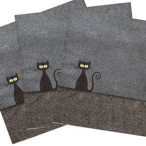 Servetele de Masa cu Halloween Pachet 10 Buc Pisica Neagra Black Cat 33x33 cm
