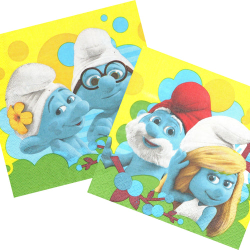 Servetele Party Disney Strumfii si Strumfita Set 8 buc Party Petrecere 33x33 cm