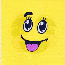 Încărcați imaginea în Galerie, Set Servetele Party 8 buc Emoji Smile Happy Faces Fete Distractive 33x33 cm