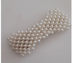 Agrafa Clama de Par cu Perle Accesoriu Mireasa Fundita Alb Mat