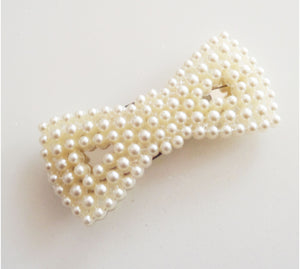 Agrafa Clama de Par cu Perle Accesoriu Mireasa Funda Alb Mat