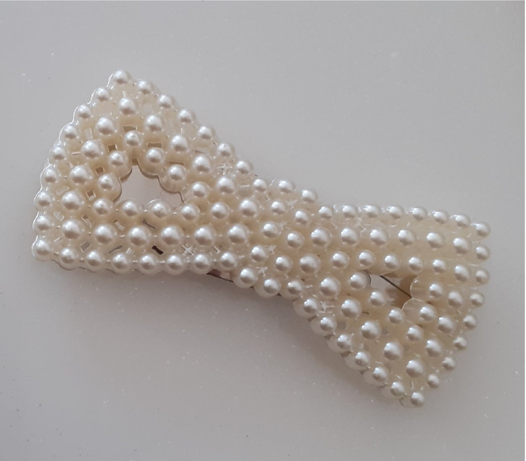 Agrafa Clama de Par cu Perle Accesoriu Mireasa Funda Alb Mat