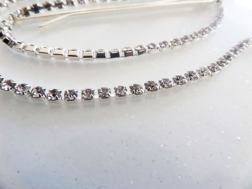Agrafa Clama de Par cu Strasuri Rhinestone Cristala Lant pentru Coc Mireasa