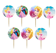 Încărcați imaginea în Galerie, Set Scobitori Cupcake Toppers Candy Bar Muffin Prajituri Printesa Aurora