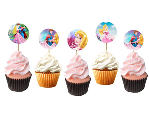 Set Scobitori Cupcake Toppers Petrecere Nunta Botez Candy Bar Muffin Prajituri Printesa Aurora