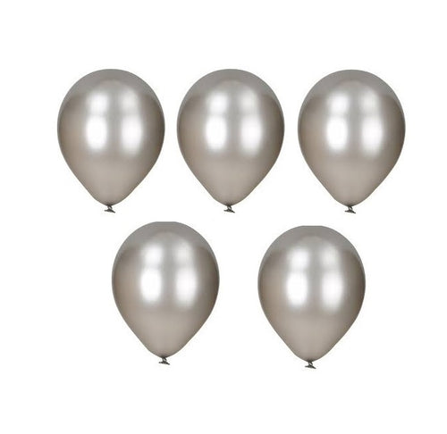 Set Baloane de Petrecere de Umflat Party Copii Adulti Tematice Gri Argintiu Metalic 10 buc Aniversari