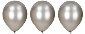 Set Baloane de Petrecere de Umflat Party Copii Adulti Tematice Gri Argintiu Metalic 10 buc Aniversari Copii