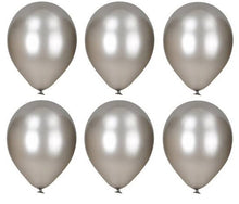 Încărcați imaginea în Galerie, Set Baloane de Petrecere de Umflat Party Copii Adulti Tematice Gri Argintiu Metalic 10 buc Aniversari Adulti Copii