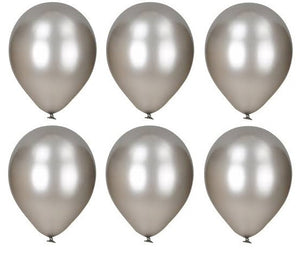 Set Baloane de Petrecere de Umflat Party Copii Adulti Tematice Gri Argintiu Metalic 10 buc Aniversari Adulti Copii
