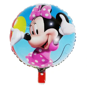 Balon Folie de Petrecere de Umflat Party Portabil Disney Fetite Minnie Mouse Roz Ciclam cu Buline pe Fond Bleu 44.0 cm