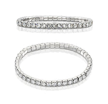 Încărcați imaginea în Galerie, Bratara de Mireasa cu Strasuri Rhinestone si Cristale Argintie 1 Sirag
