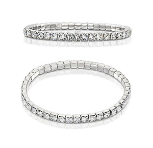 Bratara de Mireasa cu Strasuri Rhinestone si Cristale Argintie 1 Sirag
