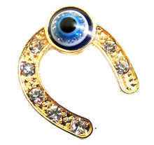 Încărcați imaginea în Galerie, Bjuterie Cadou Femei Doamne Primavara 1 8 Martie Brosa Martisor cu Cristale Strasuri Potcoava Evil Eye Ochiul lui Horus Martisor