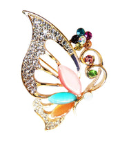 Încărcați imaginea în Galerie, Bjuterie Cadou Femei Doamne Primavara 1 8 Martie Brosa cu Cristale Strasuri Multicolore Fluture Ochi de Pisica Martisor Ziua Mamei