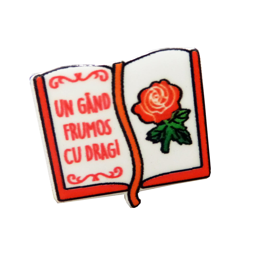Brosa Martisor cu Motive Traditionale Populare Carte Martisor Trandafir 1 8 Martie Cadou