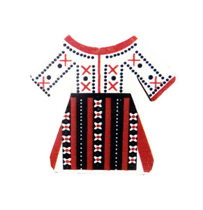 Brosa Martisor cu Motive Traditionale Rochie Costum Popular Taranesc Romania