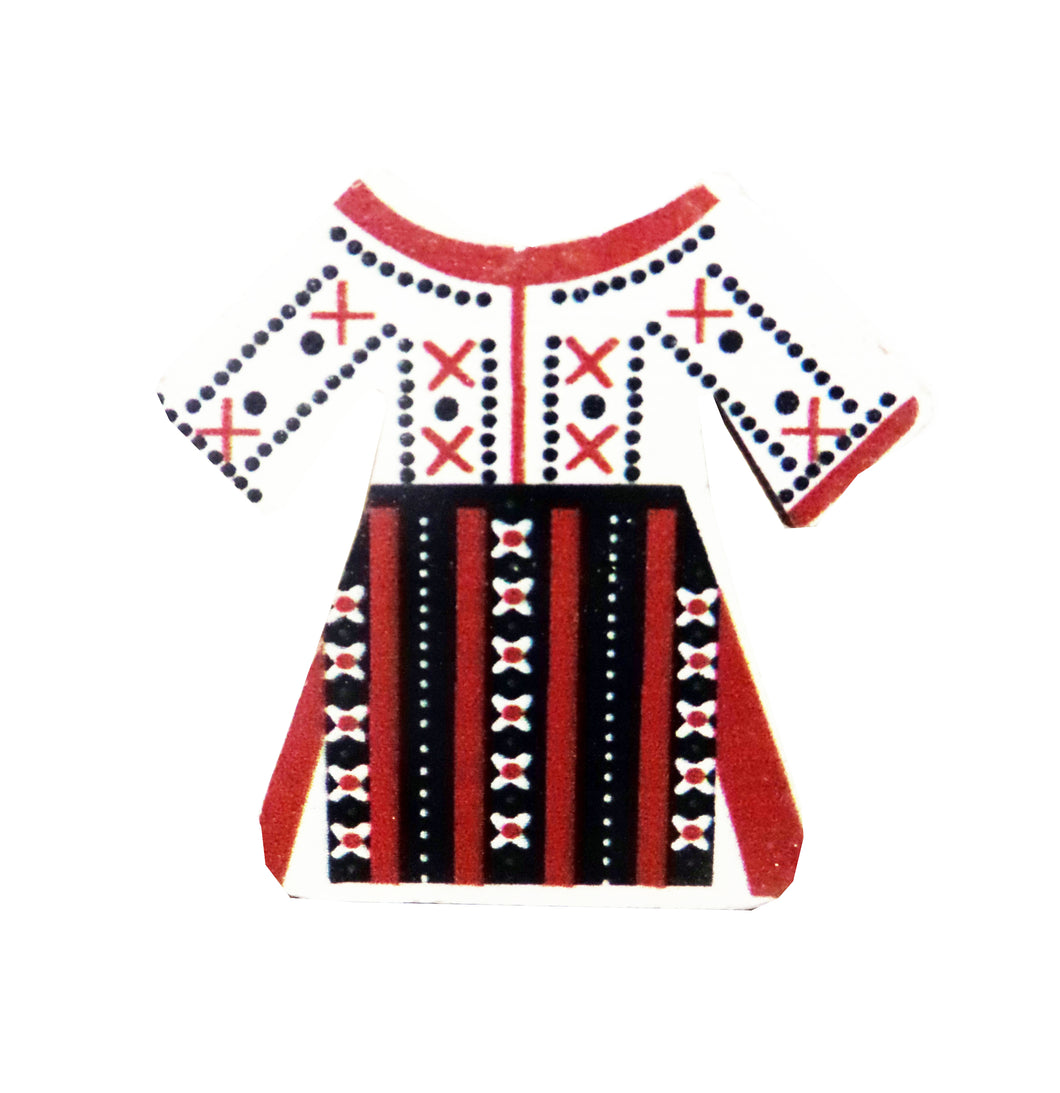 Brosa Martisor cu Motive Traditionale Rochie Costum Popular Taranesc Romania