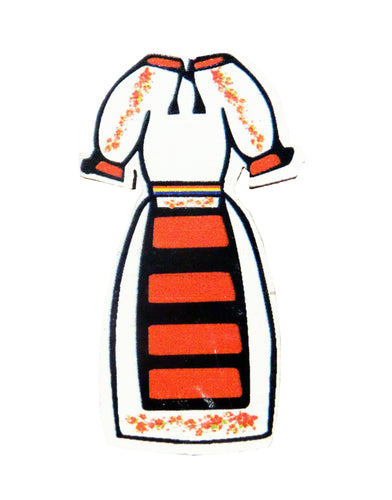 Brosa Martisor cu Motive Traditionale Rochie Maramures Costum Popular cu Tricolor Romanesc