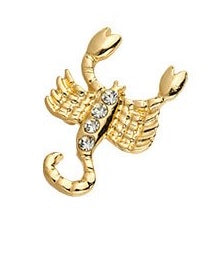 Brosa Martisor Zodiac Aurie cu Strasuri si Metal Zodia Scorpion 1-8 Martie