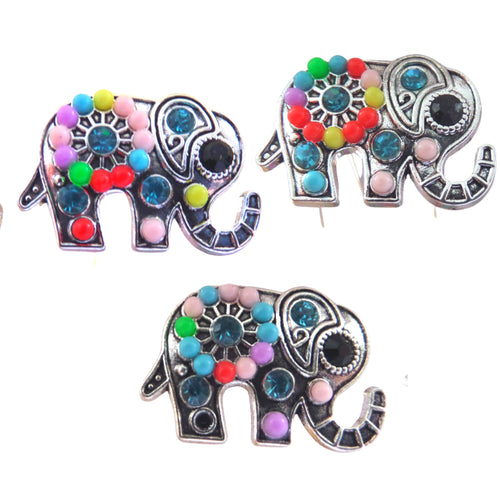 Brosa Martisor Elefant cu Margele Multicolore din Metal Cadou Doamne