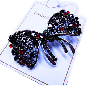 Bijuterie Brosa Martisor pe Carton Funda cu Strasuri Rosii-Albastre Cadou Doamne Femei de1 8 Martie  Strasuri