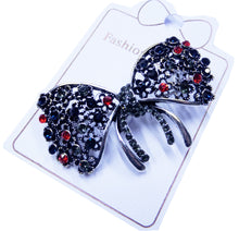 Încărcați imaginea în Galerie, Bijuterie Brosa Martisor pe Carton Funda cu Strasuri Rosii-Albastre Cadou Doamne Femei de1 8 Martie