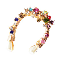 Încărcați imaginea în Galerie, Bijuterie Brosa Martisor pe Carton Potcoava Norocoasa cu Perle si Strasuri Multicolore Cadou Doamne Femei de1 8 Martie Colorate