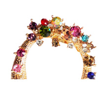 Încărcați imaginea în Galerie, Bijuterie Brosa Martisor pe Carton Potcoava Norocoasa cu Perle si Strasuri Multicolore Cadou Doamne Femei de1 8 Martie