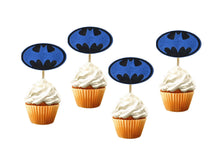 Încărcați imaginea în Galerie, Set Scobitori Cupcake Toppers Candy Bar Decora Party Petrecere Figurina Muffin Prajituri Supereroi Batman Omul Liliac