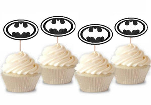 Set Scobitori Cupcake Toppers Candy Bar Decorative Party Petrecere Nunta Botez Figurina Muffin Prajituri Supereroi Batman Omul Liliac