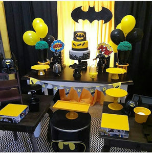 Set Baloane de Petrecere de Umflat 24 Buc Latex Cauciuc 2 Culori Negru-Galben Party Batman Nunti