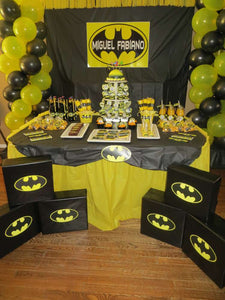 Set Baloane de Petrecere Copii de Umflat 24 Buc Latex Cauciuc 2 Culori Negru-Galben Party Batman
