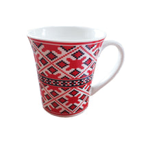 Încărcați imaginea în Galerie, Cana de Apa din Ceramica Broderie Cruce Motive Traditionale Populare Taranesti Romanesti Etnice
