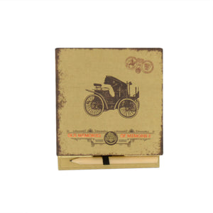 Set Cadou Barbati Domni in Cutie 2 Elemente Hartii Bloc-Notes Notite cu Creion Stil Retro