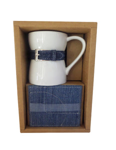Cana in Cutie Cadou Suport Coasters Pahare Vintage Blue Jeans