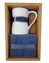 Încărcați imaginea în Galerie, Cana in Cutie Cadou Suport Coasters Pahare Vintage Blue Jeans