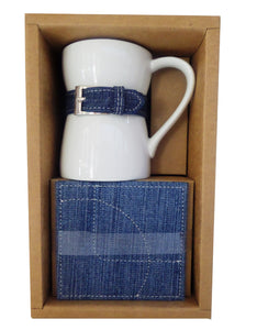 Cana in Cutie Cadou Suport Coasters Pahare Vintage Blue Jeans