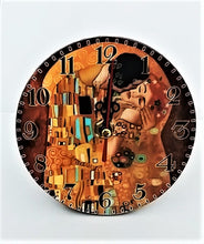Încărcați imaginea în Galerie, Ceas de Perete Rotund Cadou Vintage Style cu Gustav Klimt 12 cm